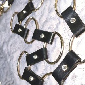 Black blingy rhinestone hoop belt